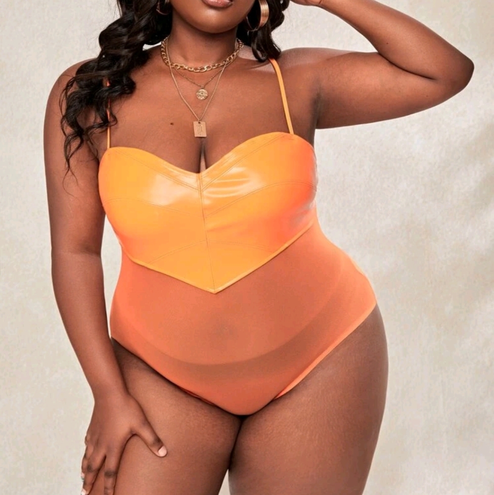 PU leather bodysuit